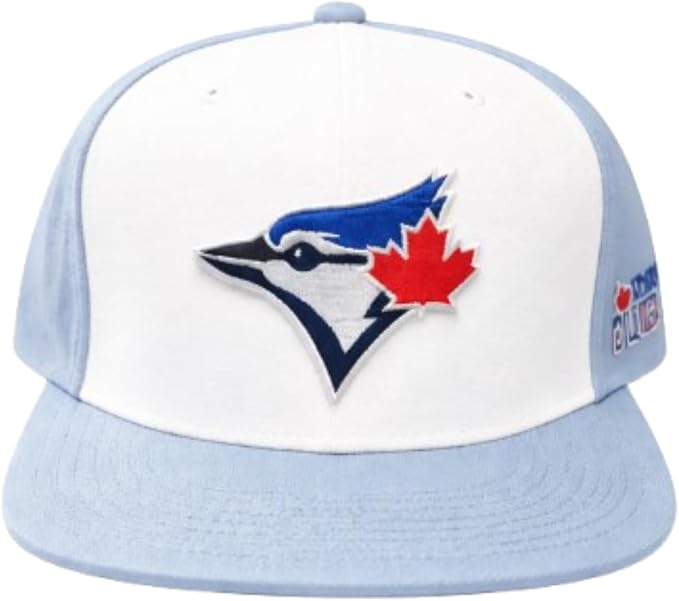Mitchell & Ness MLB Toronto Blue Jays Classic Logo Snapback Hat - White/Babyblue