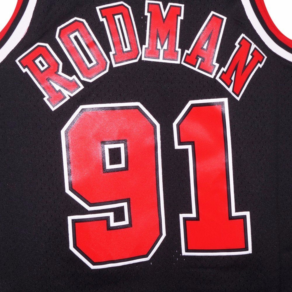 Mitchell And Ness Rodman #91 Black Bulls Swingman Jersey BLACK M