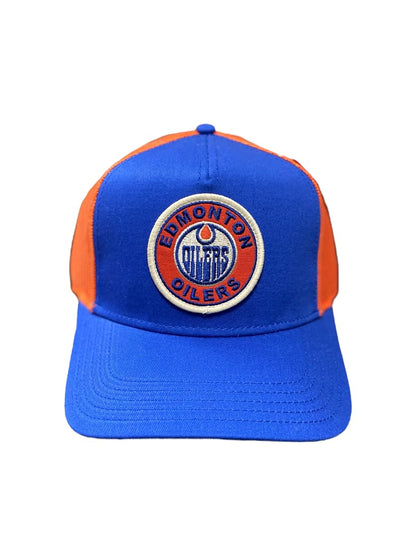 American Needle Edmonton Oilers Valin Trucker Mesh Back Adjustable Hat Blue
