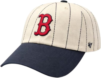 47 MLB Rawlings Pinstripe Clean Up Adjustable Hat - Beige (CA/US, Alpha, One Size, Boston, Beige)