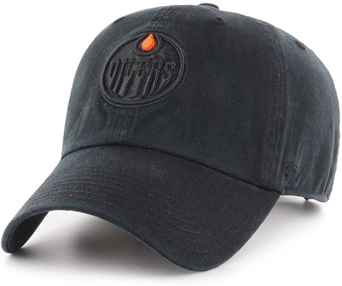 NHL Edmonton Oilers Clean Up Black On Black Cap