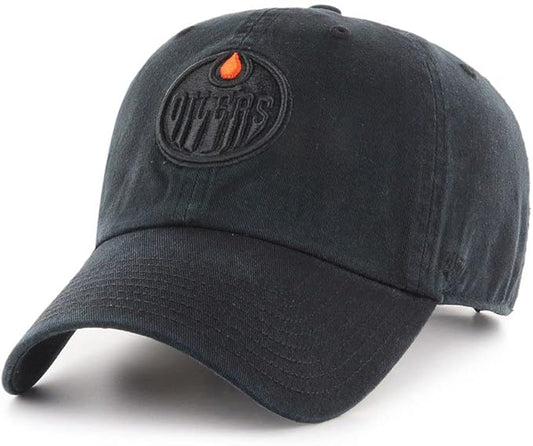 NHL Edmonton Oilers Clean Up Black On Black Cap