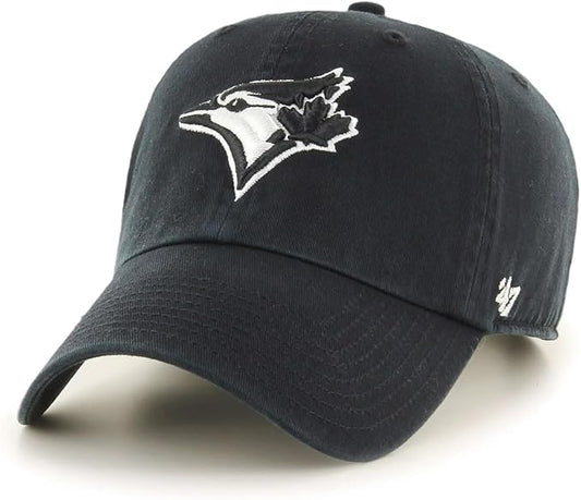47 Toronto Blue Jays Clean Up Black and White Adjustable Hat