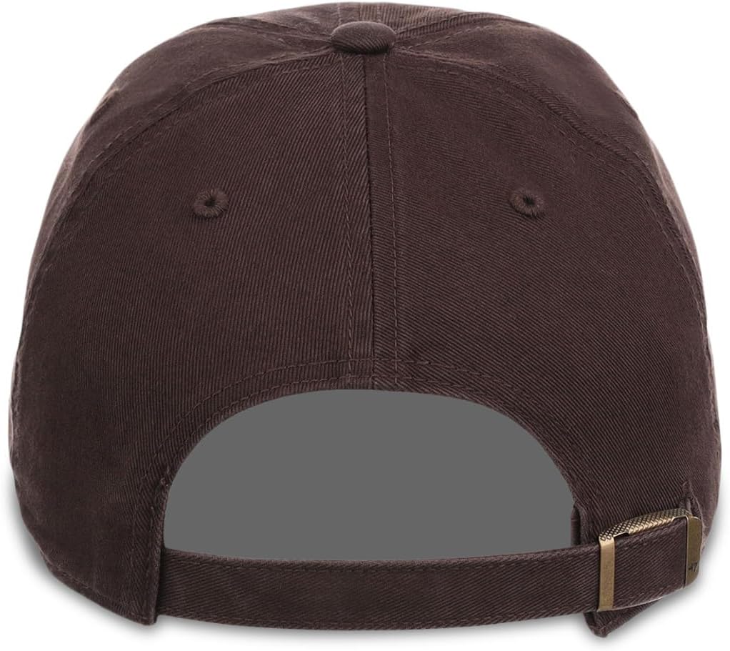 47 Blank Classic Clean Up Cap, Adjustable Plain Baseball Hat for Men and Women Brown