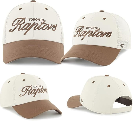 47 NBA Toronto Foundational TT Clean Up Adjustable Snapback Hat - White/Tan