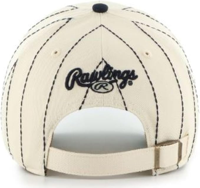 47 MLB New York Rawlings Pinstripe Clean Up Adjustable Snapback Hat - White/Navy