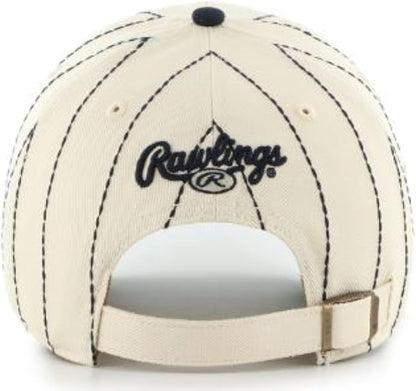 47 MLB New York Rawlings Pinstripe Clean Up Adjustable Snapback Hat - White/Navy