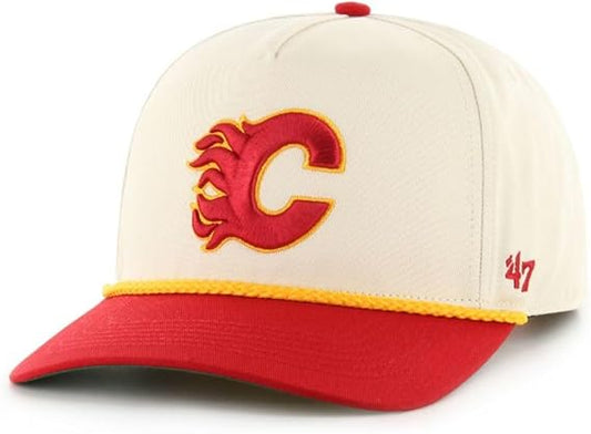 47 NHL Calgary Natural Rope TT Hitch Adjustable Snapback Hat - Beige/Red