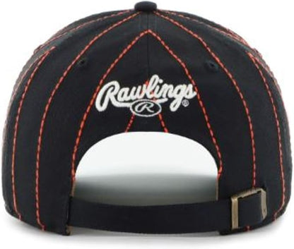 47 MLB San Francisco Rawlings Pinstripe Hitch Adjustable Snapback Hat - Black