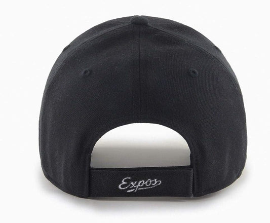 '47 Montreal Expos Cooperstown Black/White MVP Adjustable Hat - Size One Size