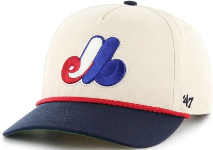 47 MLB Montreal Natural Rope TT Hitch Adjustable Snapback Hat- White/Blue