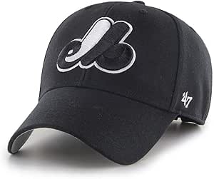 '47 Montreal Expos Cooperstown Black/White MVP Adjustable Hat - Size One Size