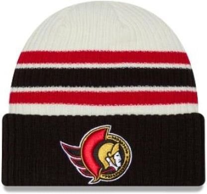 New Era NHL Ottawa Senators Vintage Knit Beanie - Cream/Black
