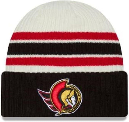 New Era NHL Ottawa Senators Vintage Knit Beanie - Cream/Black