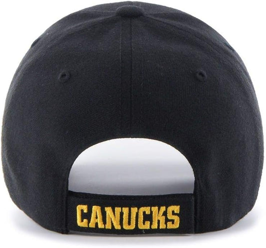 Vancouver Canucks Retro '47 NHL MVP Structured Adjustable Strap One Size Fits Most Black Hat Cap