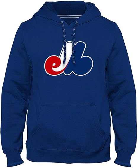 Bulletin Montreal Expos Cooperstown MLB Express Twill Logo Hoodie - Royal - XX-Large