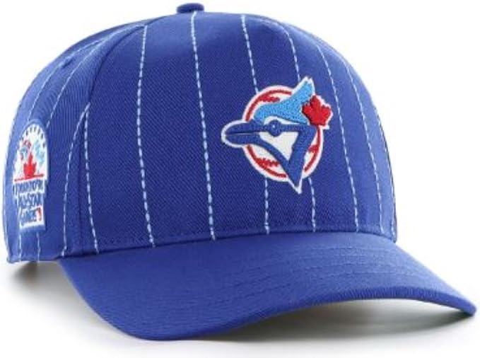 47 MLB Toronto Rawlings Pinstripe Hitch Adjustable Snapback Hat - Blue