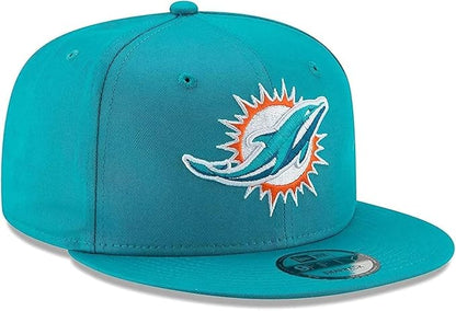 New Era NFL 9FIFTY Team Color Adjustable Snapback Hat Cap - One Size, Miami Dolphins - Aqua, One Size