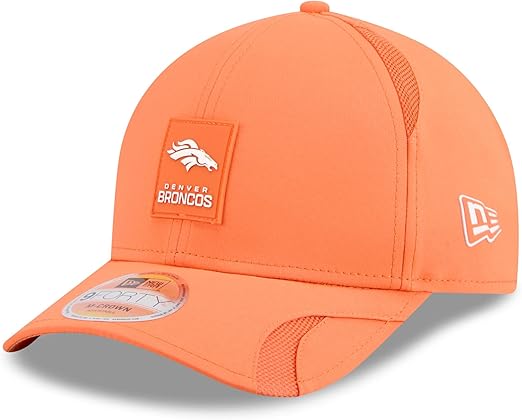 New Era Men's NFL 2025 Sideline M-Crown 9FORTY Adjustable Hat (CA/US, Alpha, One Size, Orange, Denver Broncos)