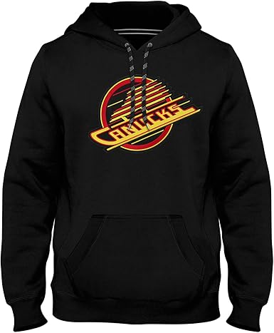 Bulletin Vancouver Canucks NHL Express Twill Logo Hoodie - Skate Logo - Black - Small