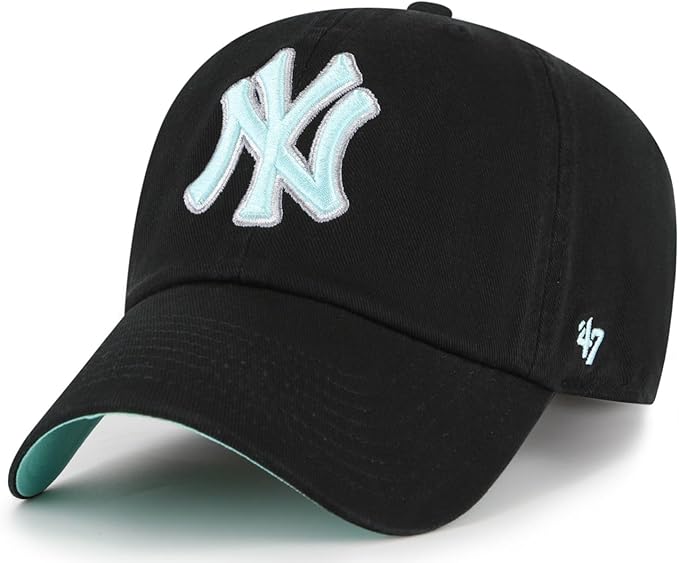 47 MLB New York Black Mint Double Under Clean Up Adjustable Hat - Black