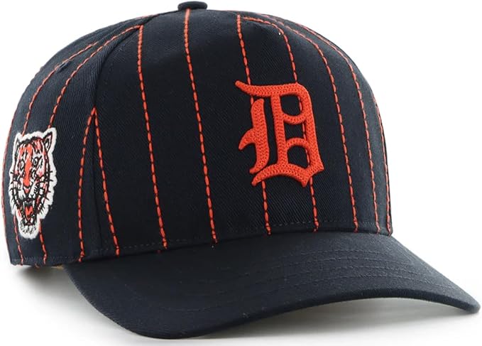 47 MLB Hitch Rawlings Pinstripe Adjustable Hat (CA/US, Alpha, One Size, Detroit, Black)
