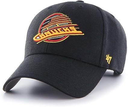 Vancouver Canucks Retro '47 NHL MVP Structured Adjustable Strap One Size Fits Most Black Hat Cap