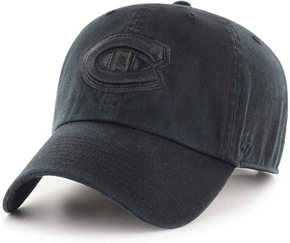NHL Montreal Canadiens Clean Up Black On Black Cap