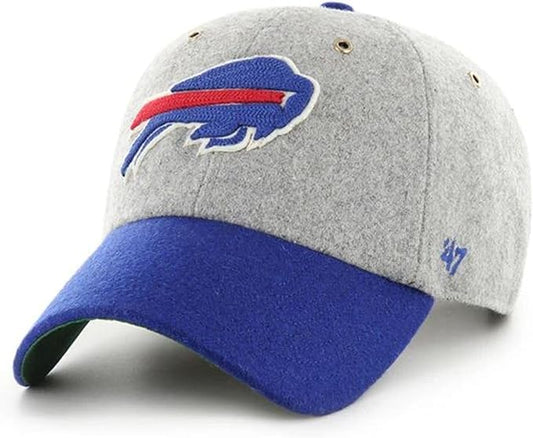 47 Clean Up NFL Buffalo Golden Age Two Tone Wool Adjustable Hat - Grey/Blue