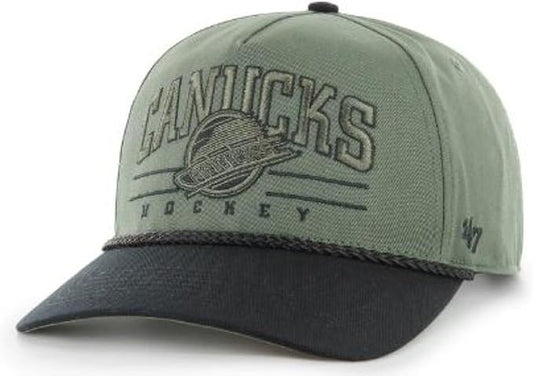47 NHL Vancouver Roscoe Rope Option TT Hitch Snapback Hat - Green/Black