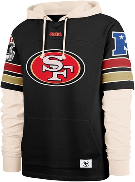 47 NFL San Francisco Split Zone Cornerback Duo Lacer - Black/Cream (CA/US, Alpha, Medium, Regular, Regular, Black)