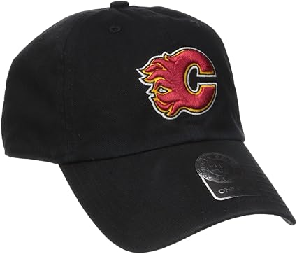 47 Brand H-RGW03GWSNL-BK NHL Calgary Flames Clean up Adjustable Cap (Black, One-Size)
