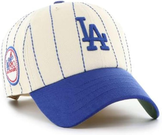 47 MLB Los Angeles Rawlings Pinstripe Clean Up Adjustable Snapback Hat - White/Blue