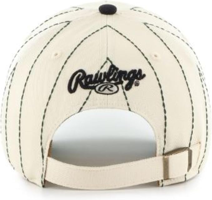 47 MLB Oakland Rawlings Pinstripe Clean Up Adjustable Snapback Hat - White/Black