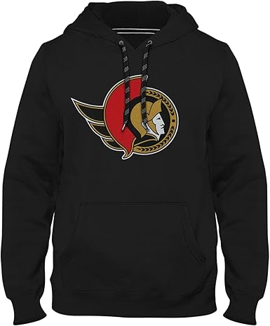 Bulletin Ottawa Senators NHL Express Twill Logo Hoodie - Black (CA/US, Alpha, Small, Regular, Regular, Black)