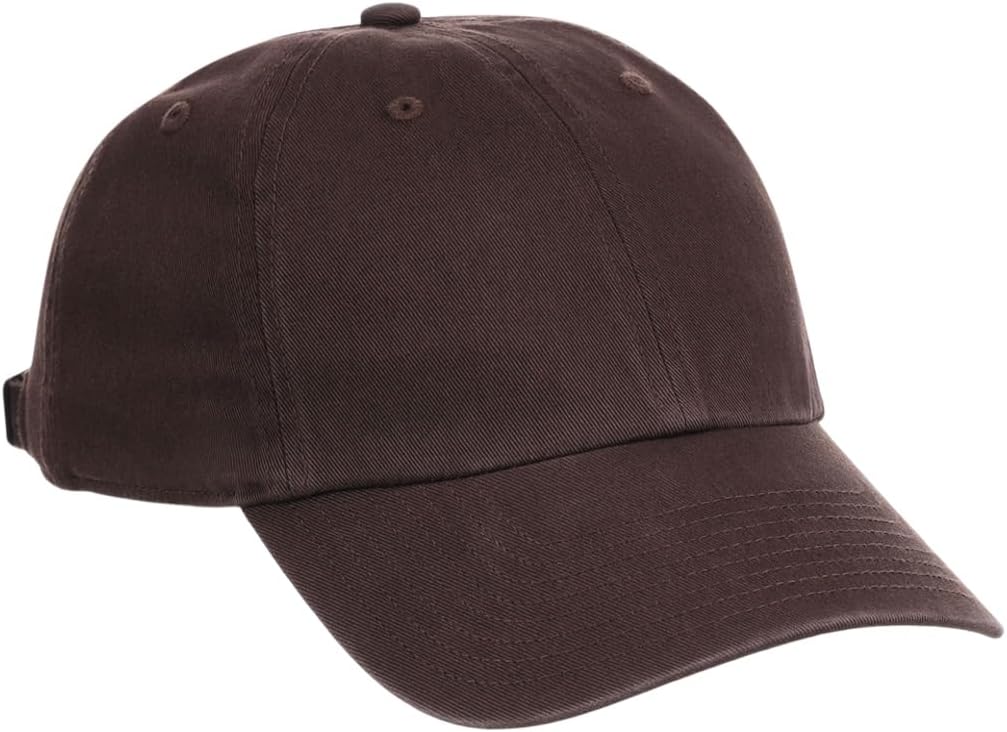 47 Blank Classic Clean Up Cap, Adjustable Plain Baseball Hat for Men and Women Brown
