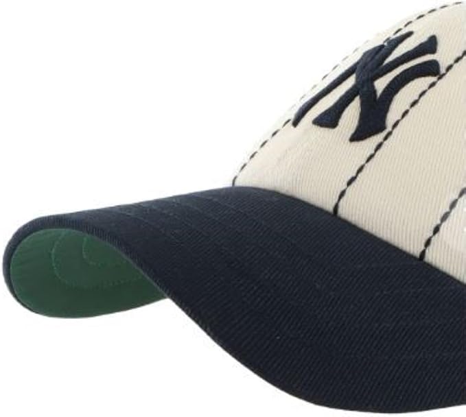 47 MLB New York Rawlings Pinstripe Clean Up Adjustable Snapback Hat - White/Navy