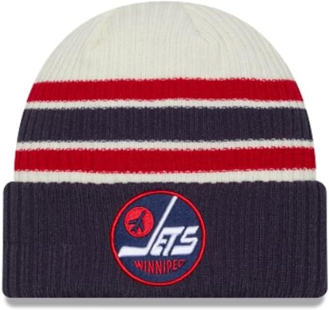 New Era NHL Winnipeg Jets Vintage Knit Beanie - Navy/Cream