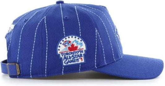 47 MLB Toronto Rawlings Pinstripe Hitch Adjustable Snapback Hat - Blue