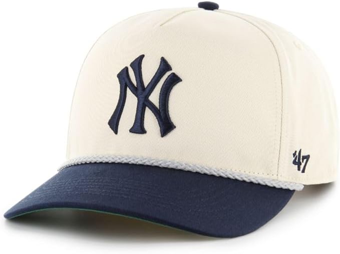 47 MLB New York Natural Rope TT Hitch Adjustable Snapback Hat- White/Navy