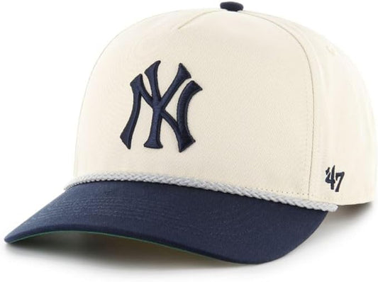 47 MLB New York Natural Rope TT Hitch Adjustable Snapback Hat- White/Navy