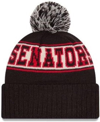 New Era NHL Ottawa Senators Retro Pom Knit Beanie - Black/Red