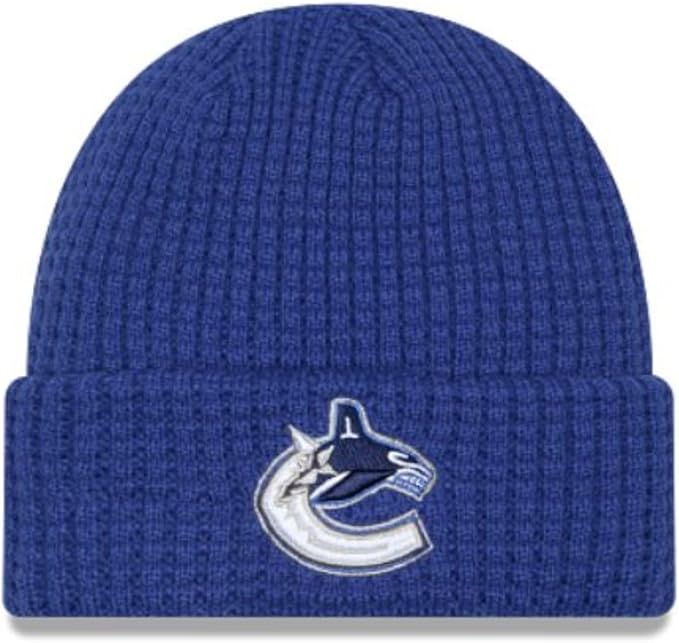 New Era NHL Vancouver Canucks Waffle Cuff Knit Beanie - Blue
