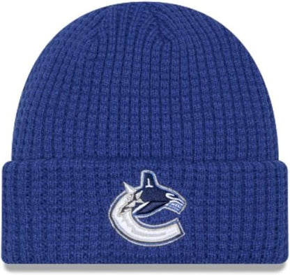 New Era NHL Vancouver Canucks Waffle Cuff Knit Beanie - Blue