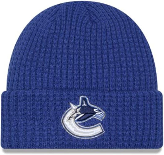 New Era NHL Vancouver Canucks Waffle Cuff Knit Beanie - Blue