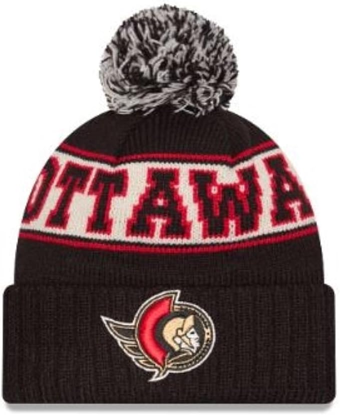 New Era NHL Ottawa Senators Retro Pom Knit Beanie - Black/Red