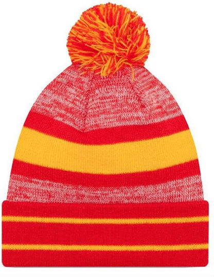 NFL Kansas City Chiefs Pom Knit Beanie, One Size, Yellow