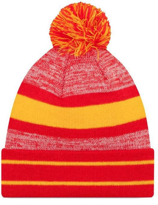 NFL Kansas City Chiefs Pom Knit Beanie, One Size, Yellow