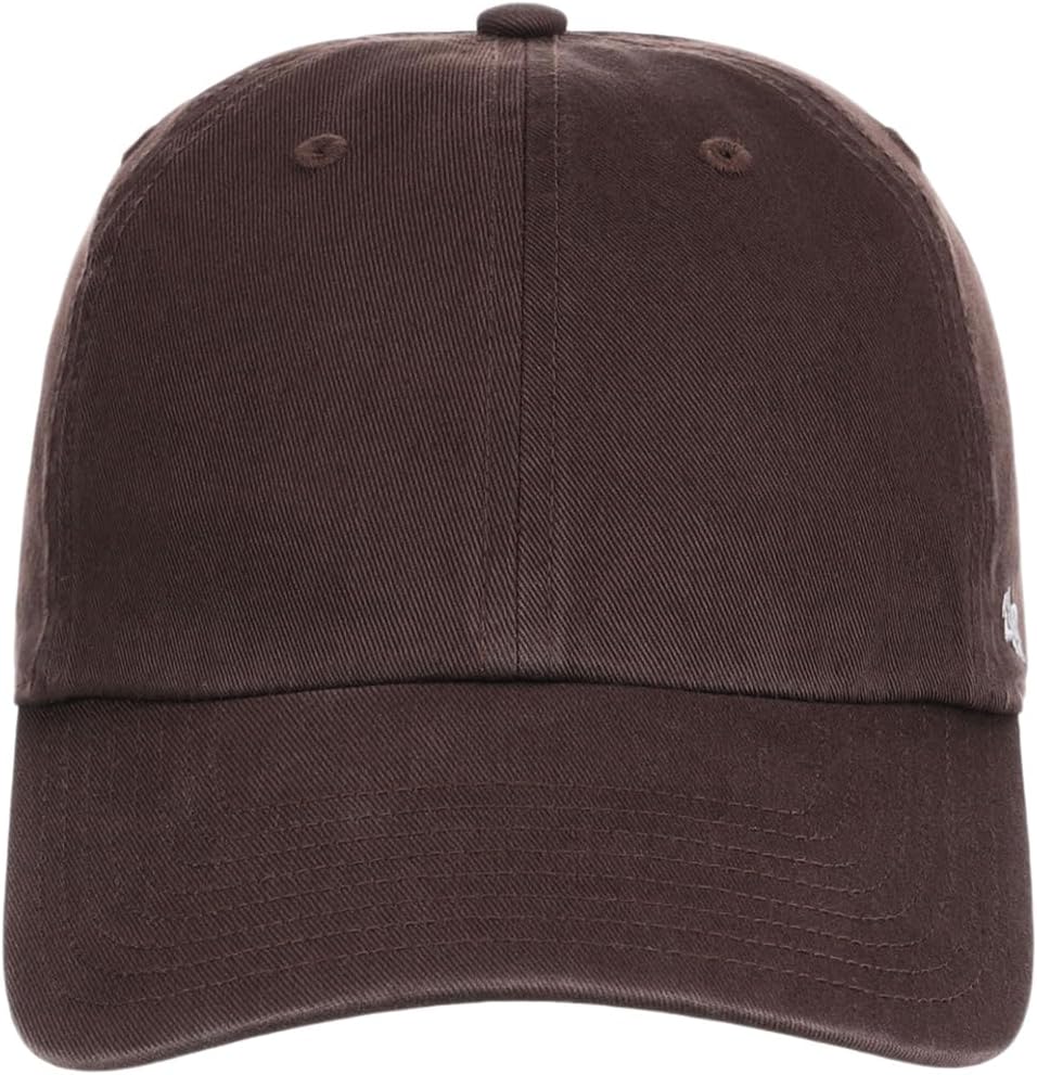 47 Blank Classic Clean Up Cap, Adjustable Plain Baseball Hat for Men and Women Brown
