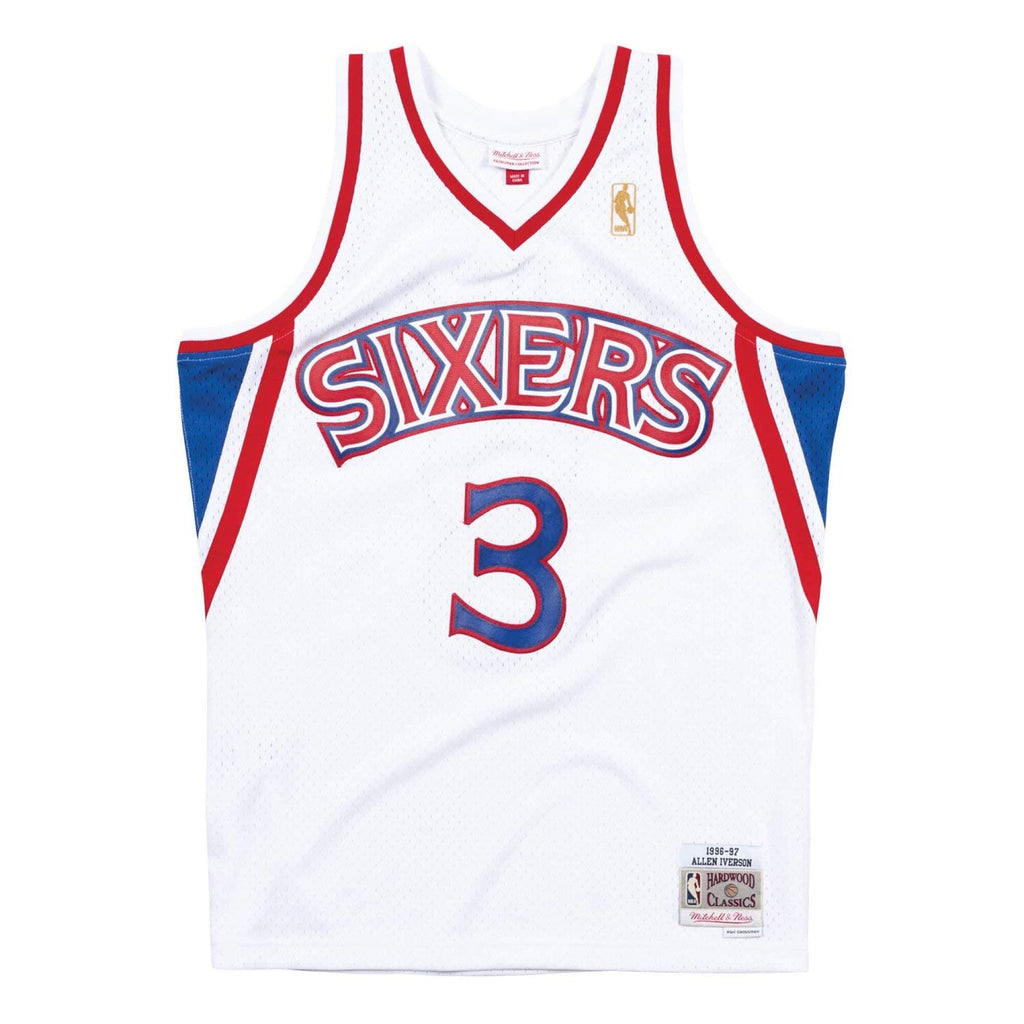 Mitchell & Ness Philadelphia 76ers 3 Allen Iverson White Replica Swingman Jersey 2.0 HWC Basketball Trikot